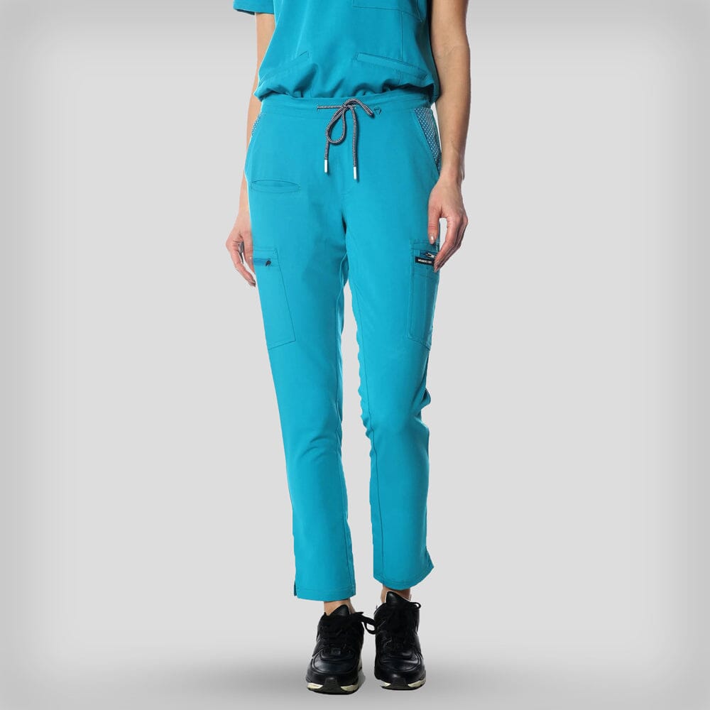 Reus Open Bottom Scrub Pants Womens Scrub Pants Members Only Official Teal X-Small Regular