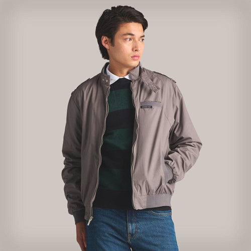 Men's Big & Tall Classic Iconic Racer Jacket (Slim Fit) Unisex Members Only Grey 3X-Large 