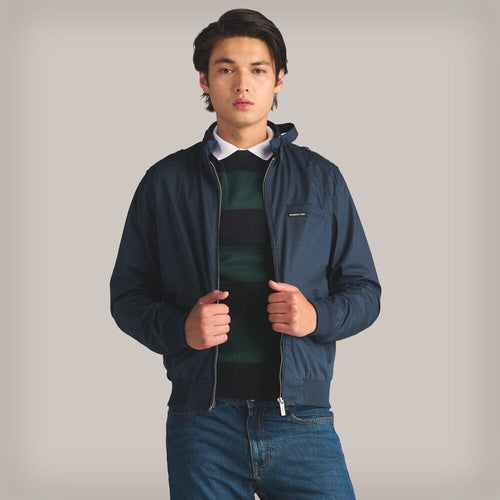Men's Classic Iconic Racer Jacket (Slim Fit) Men's Iconic Jacket Members Only Navy Small 