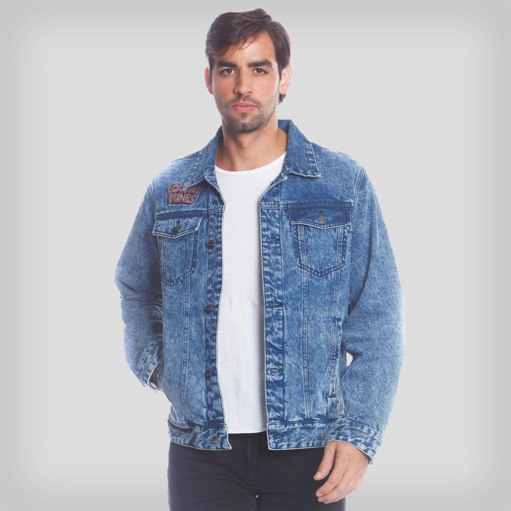 Men's Denim Looney Tunes Bugs Placement Jacket - FINAL SALE Men's Jacket Members Only Indigo Small 