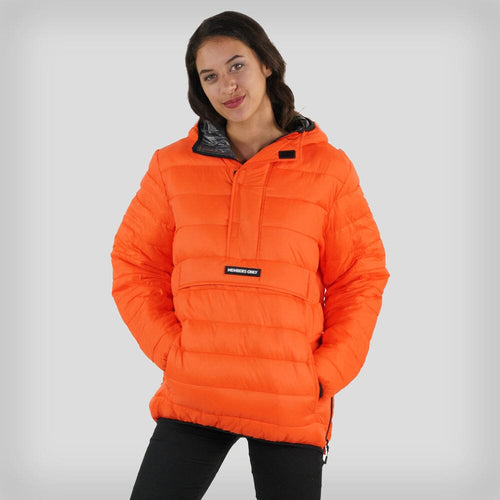 Women's Popover Puffer Oversized Jacket - FINAL SALE Womens Jacket Members Only ORANGE Small 