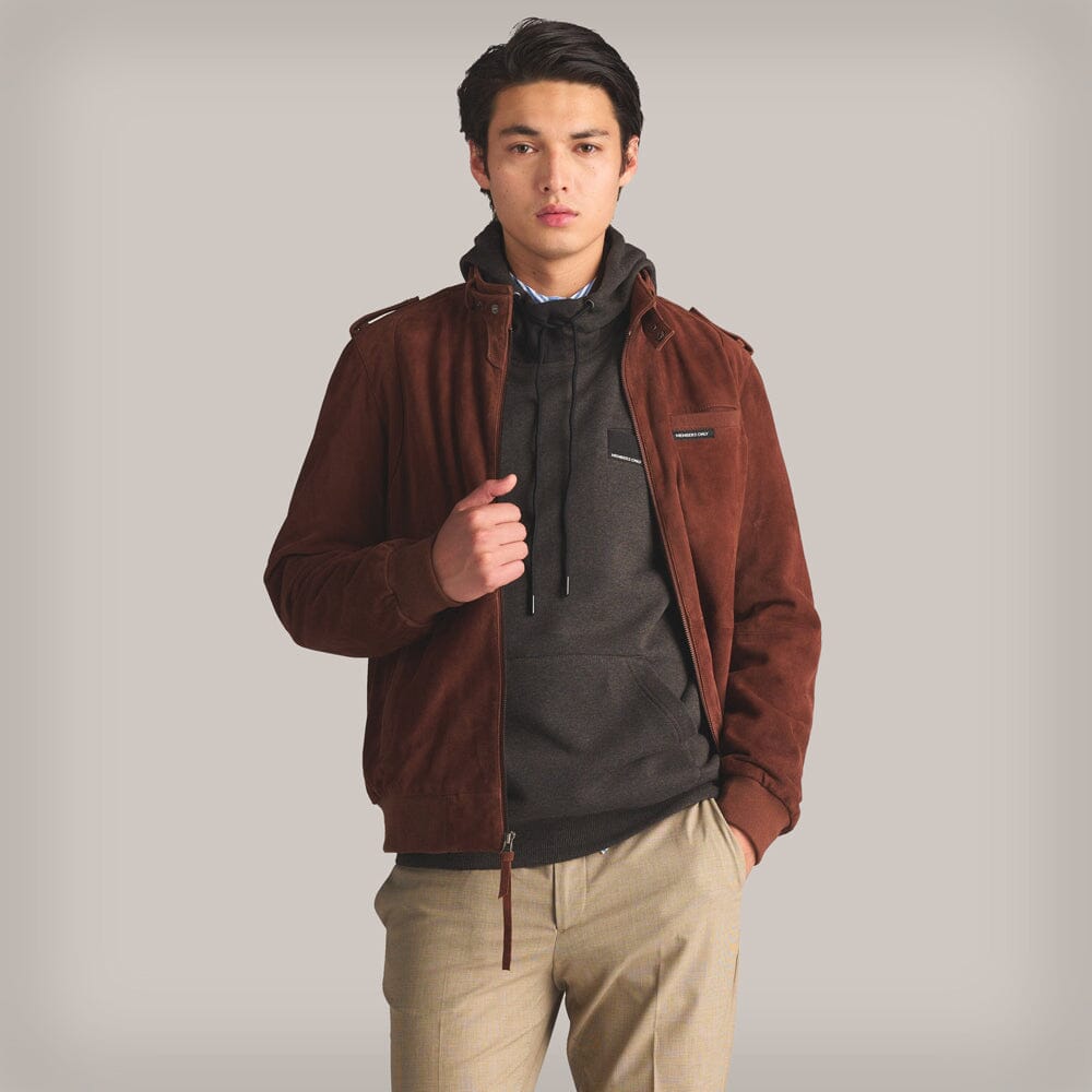 Men's Soft Suede Iconic Jacket Men's Iconic Jacket Members Only | whiskey