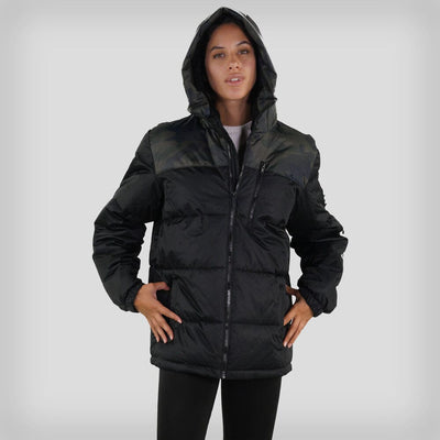 Women's Twill Block Puffer Oversized Jacket - FINAL SALE Womens Jacket Members Only BLACK Small 