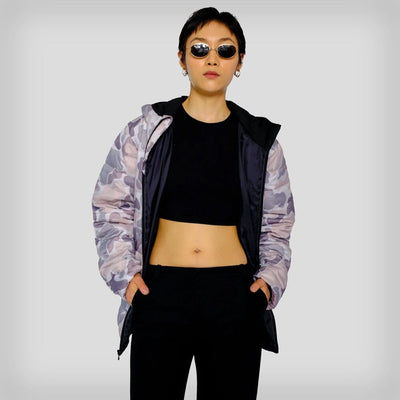 Women's Solid Packable Oversized Jacket Womens Jacket Members Only Camo Small 