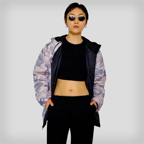 Women's Solid Packable Oversized Jacket Womens Jacket Members Only Camo Small 