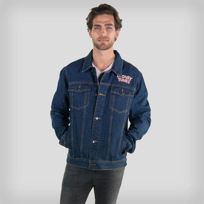 Men's Looney Tunes Denim Trucker Jacket - FINAL SALE Men's Jackets Members Only DARK INDIGO X-Small 