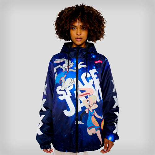 Women's Space Jam Galaxy Midweight Oversized Jacket - FINAL SALE Womens Jacket Members Only Navy Small 