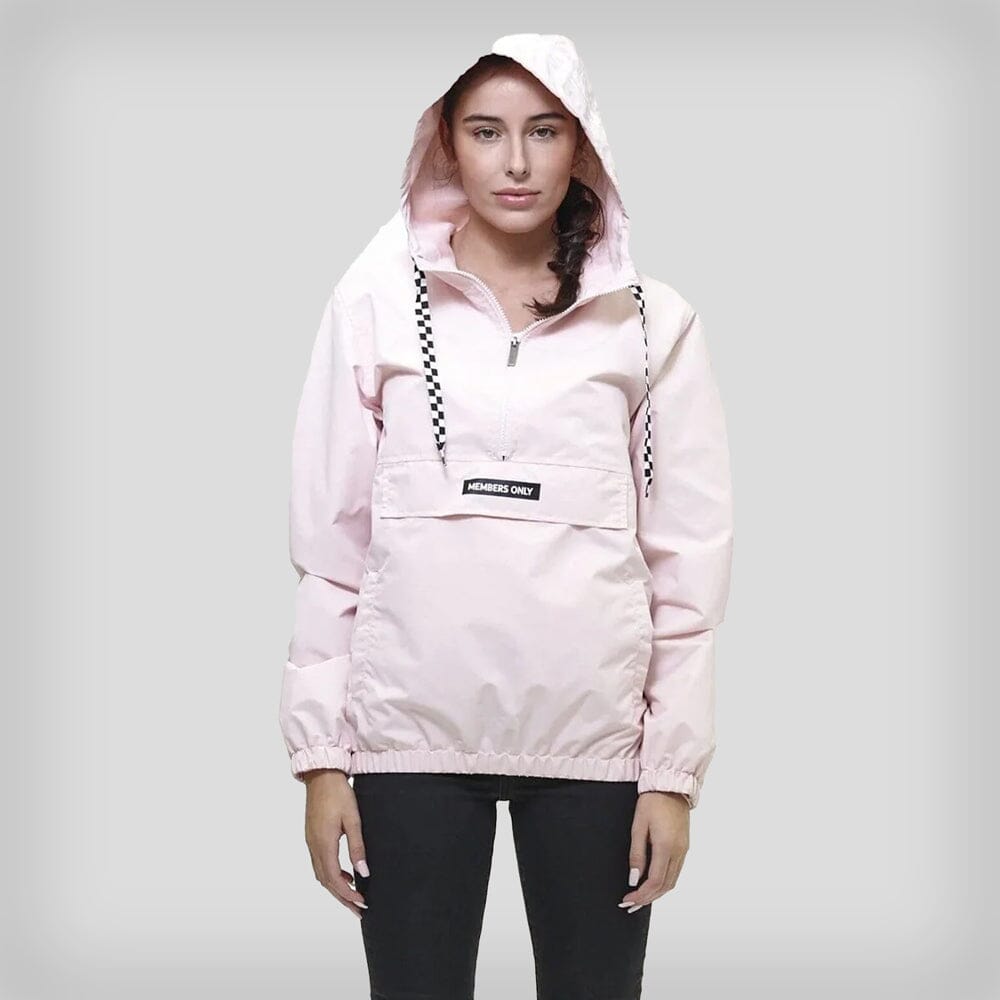 Women's Poly Taslon Pullover Jacket with hood - FINAL SALE Womens Jacket Members Only PINK X-Small 
