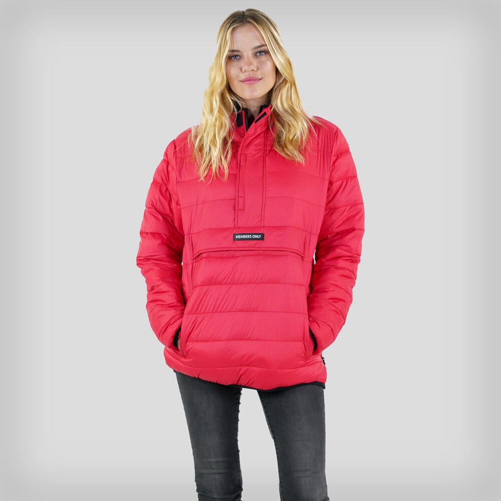 Women's Popover Puffer Oversized Jacket - FINAL SALE Womens Jacket Members Only RED Small 