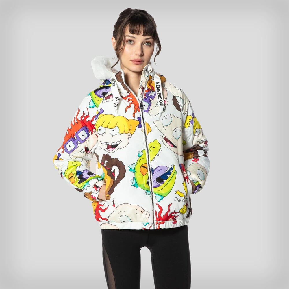 Women's Nickelodeon Snorkel Bomber Jacket - FINAL SALE Womens Jacket Members Only White SMALL 
