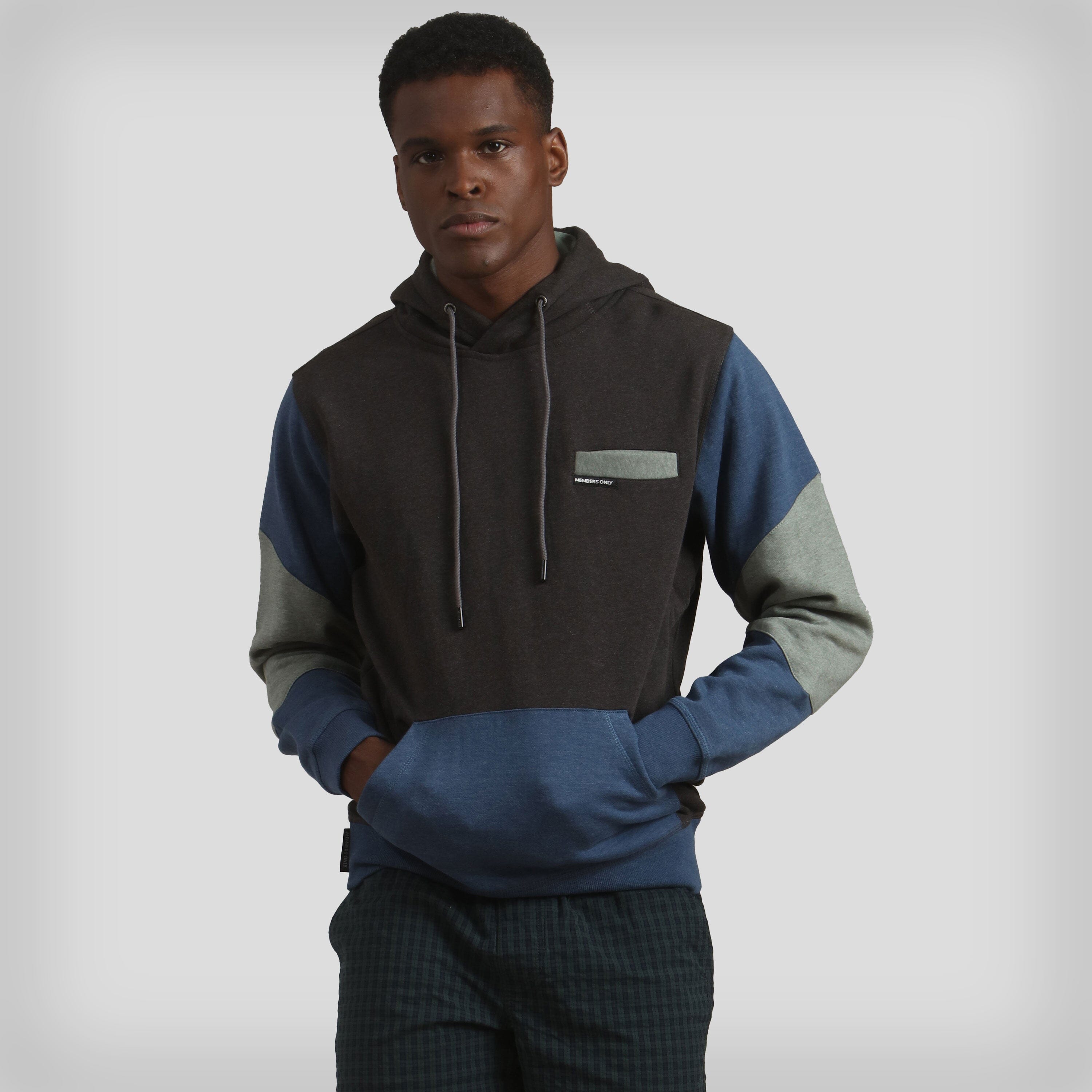 Men's Drew Colorblock Hooded Sweatshirt Men's hoodies & sweatshirts Members Only Charcoal Small 