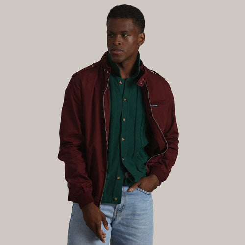 Men's Big & Tall Classic Iconic Racer Jacket (Slim Fit) Unisex Members Only Burgundy 3X-Large 