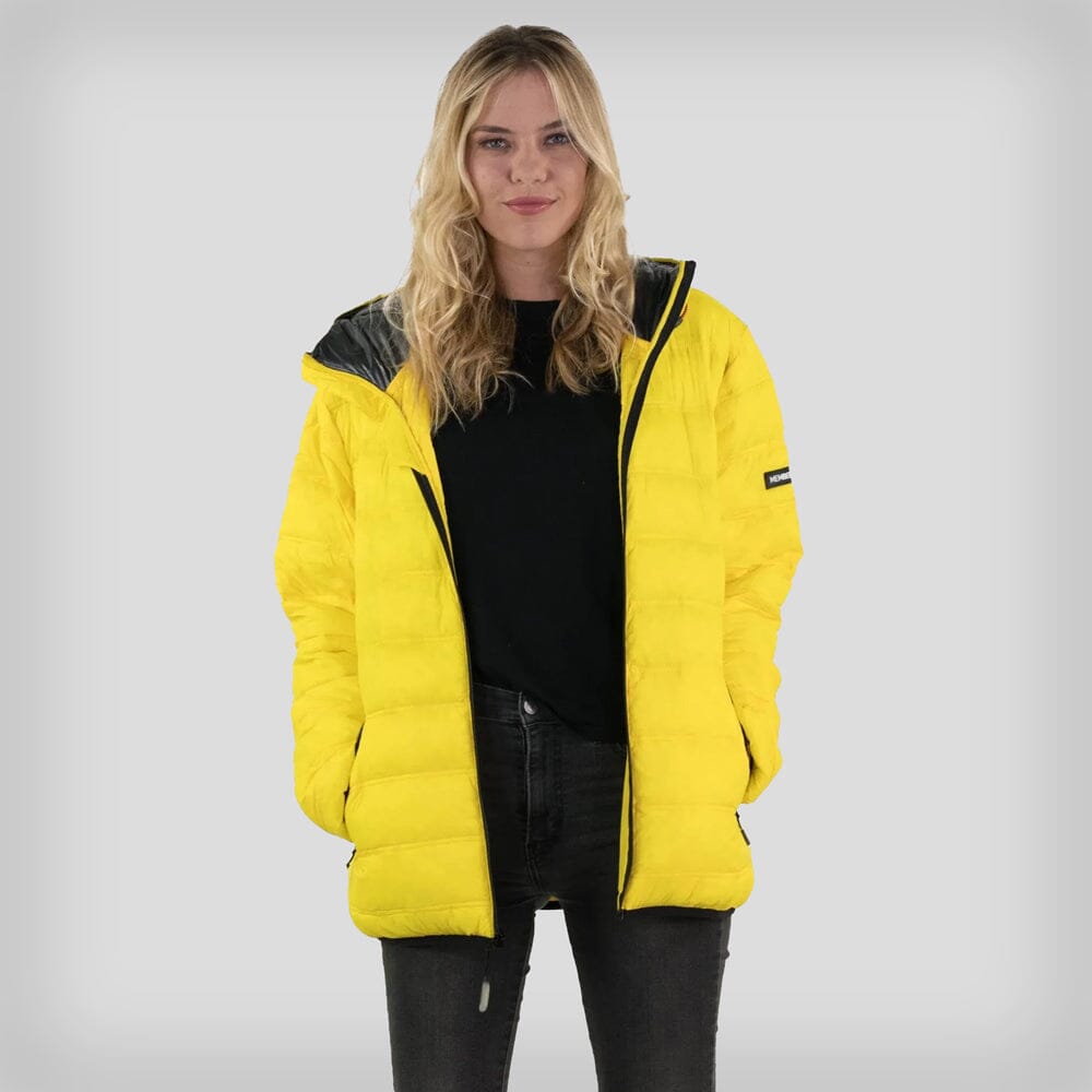 Women's Zip Front Puffer Oversized Jacket - FINAL SALE Womens Jacket Members Only YELLOW Small 