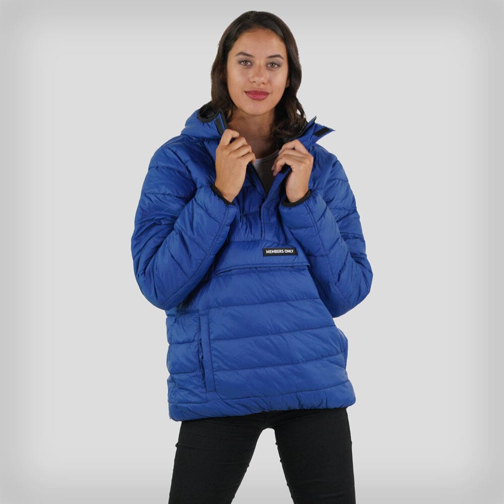 Women's Popover Puffer Oversized Jacket - FINAL SALE Womens Jacket Members Only BLUE Small 