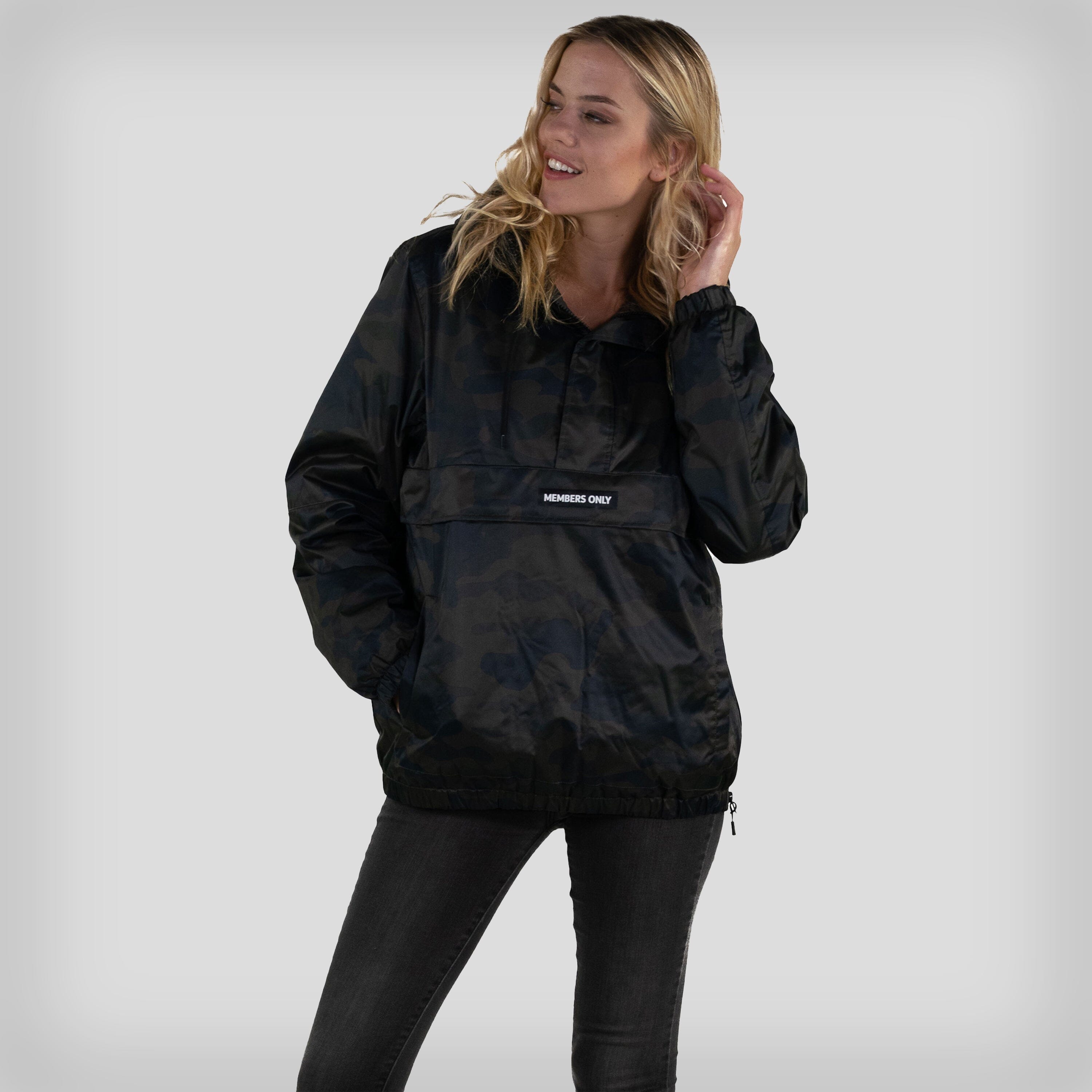 Women's Camo Popover Oversized Jacket - FINAL SALE Womens Jacket Members Only CAMOUFLAGE Small 