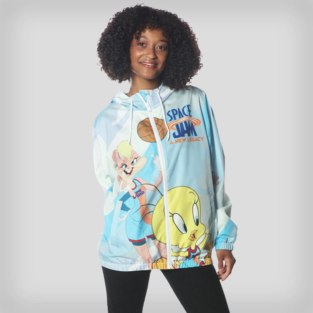 Women's Space Jam Windbreaker Jacket - FINAL SALE Womens Jacket Members Only Blue Camo Small 