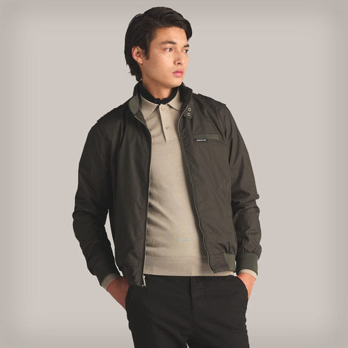 Men's Classic Iconic Racer Jacket (Slim Fit) Men's Iconic Jacket Members Only Dark Green Small 