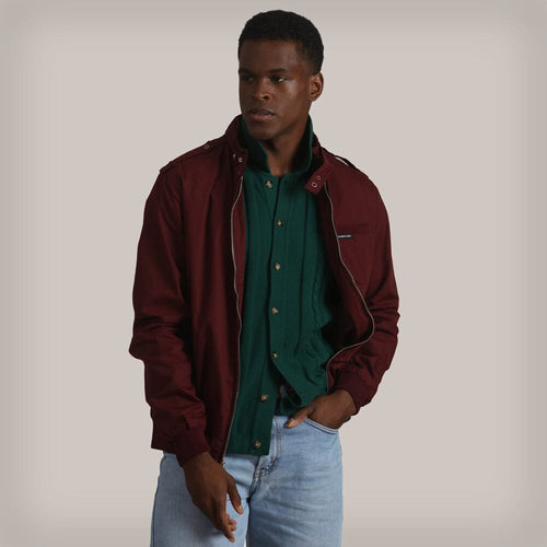 Men's Classic Iconic Racer Jacket (Slim Fit) Men's Iconic Jacket Members Only Burgundy Small 