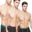 Members Only 3PK Athletic Boxer Brief Contrast Elastic Briefs Members Only BLACK SMALL 