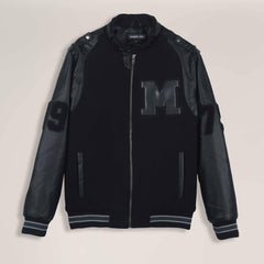 Members Only Women's Oversized Varsity Jacket, Size: Small, Black