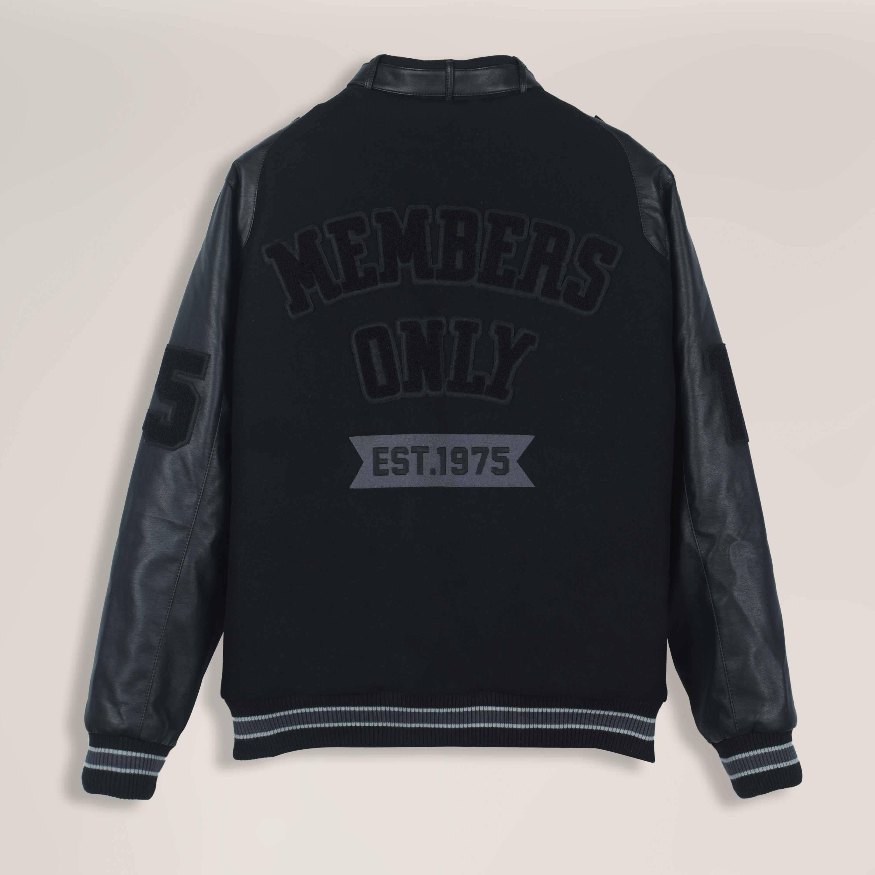 Members Only - Men's Varsity Jacket Black | Small