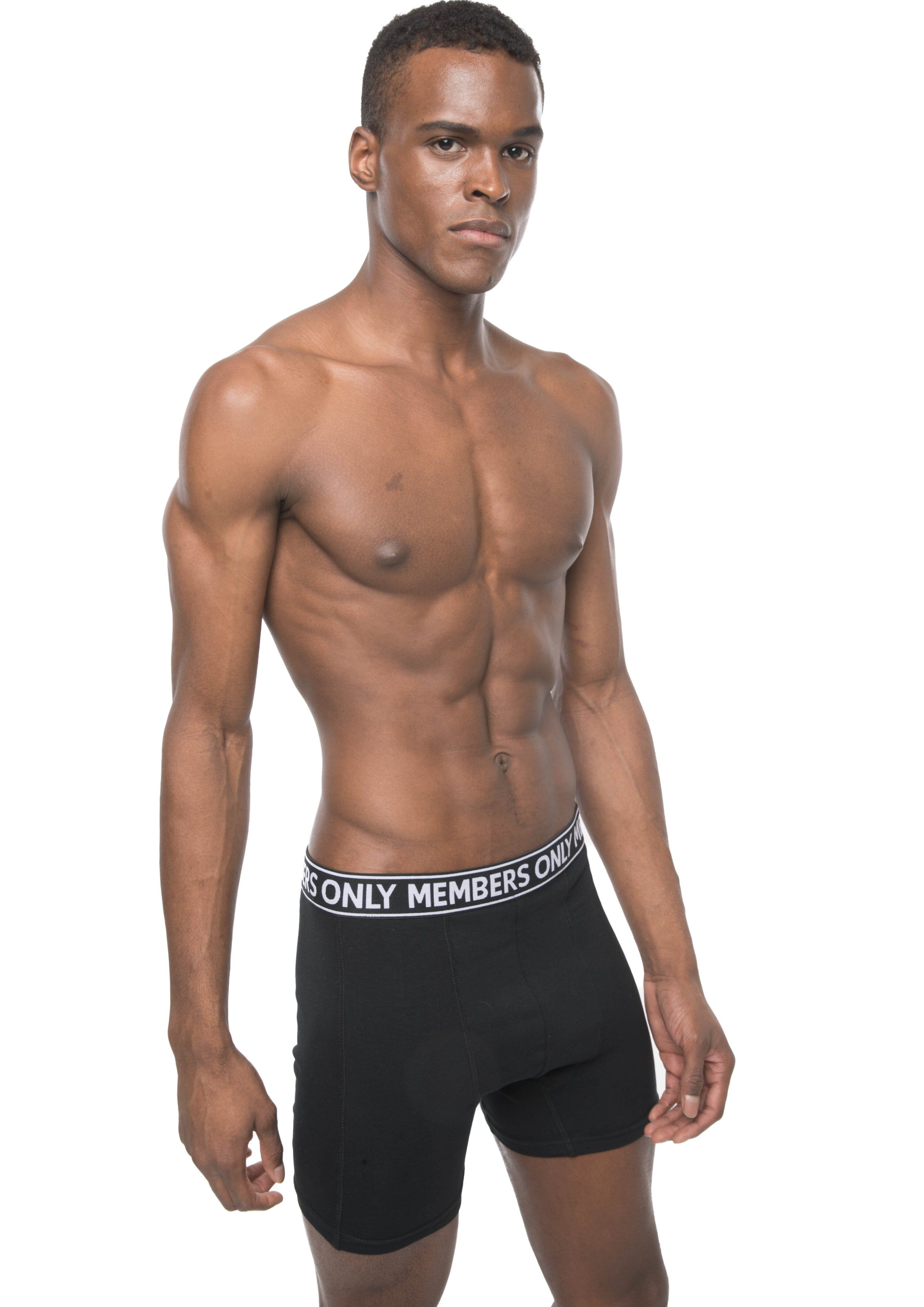 Members Only Men's 3PK Cotton Spandex Boxer Brief - Black - FINAL SALE