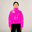 Women's Space Jam High Shine Puffer with Printed Lining Jacket Womens Jacket Members Only Official Pink SMALL 
